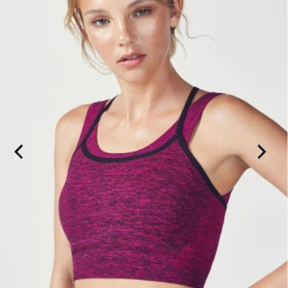 Fabletics Magenta Aloni Midi Racer Back Sports Bra Sz S
